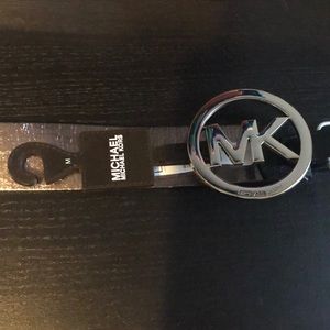 Michael Kors, Black MK Logo Belt